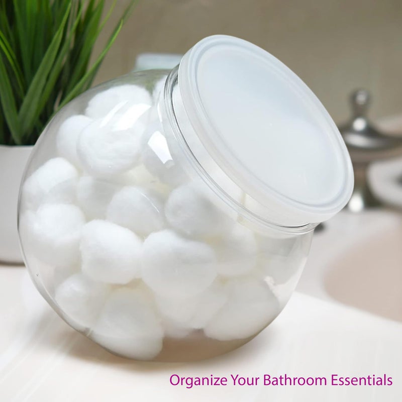 DilaBee 2-Pack Plastic Candy Jar - 96oz Large Candy Jars with Lids for Candy Buffet, Kitchen & Office Desk - Plastic Jars with Lids for Candy, Cookies & Snacks - Clear Jar with Labels BPA-Free - Image 5